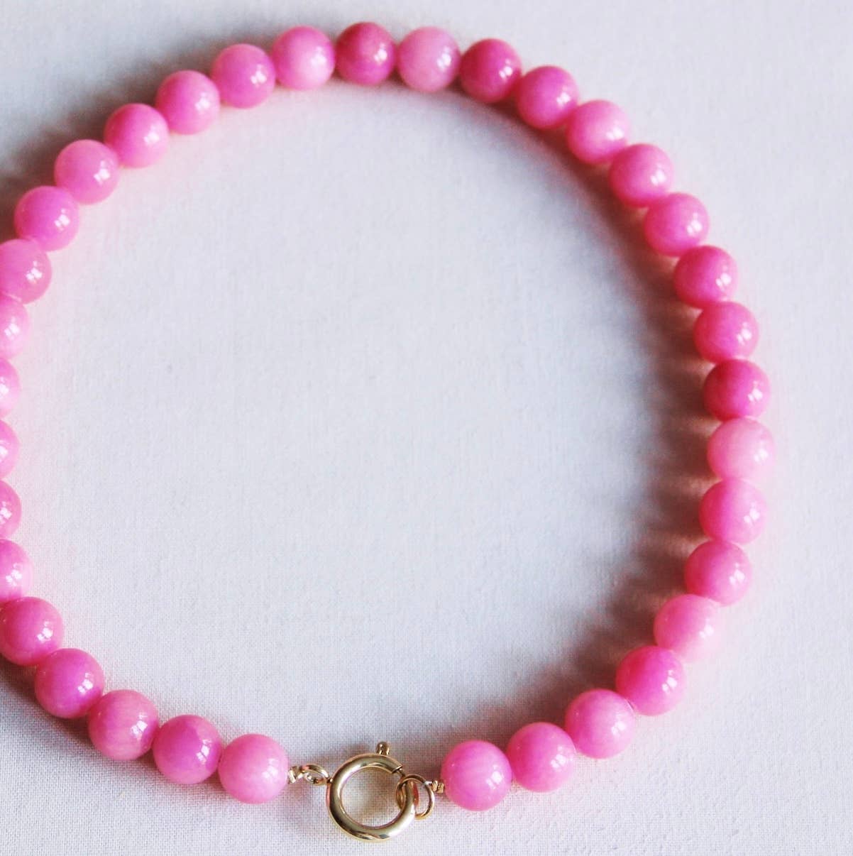 Natuurlijke stenen kralen ketting XL - fuchsia