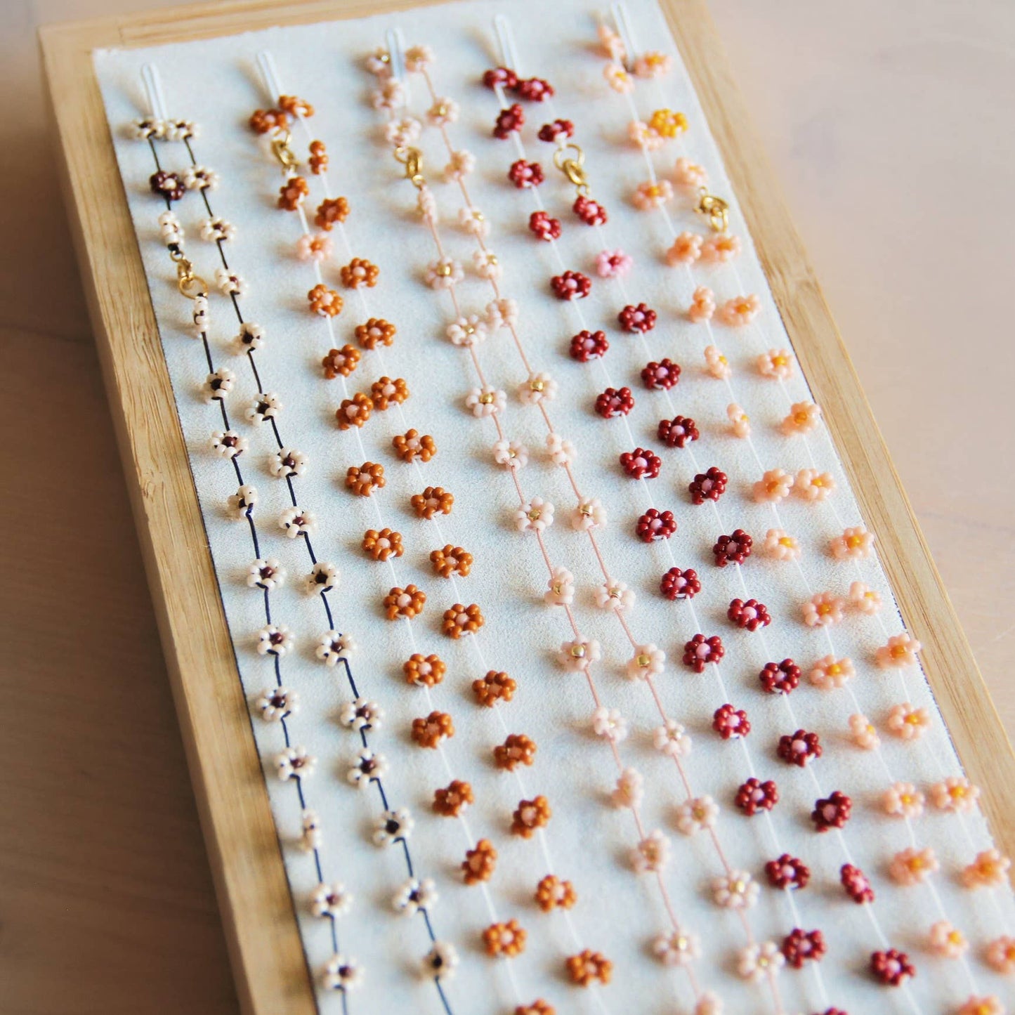 Handgemaakte madeliefjesketting - wit/geel