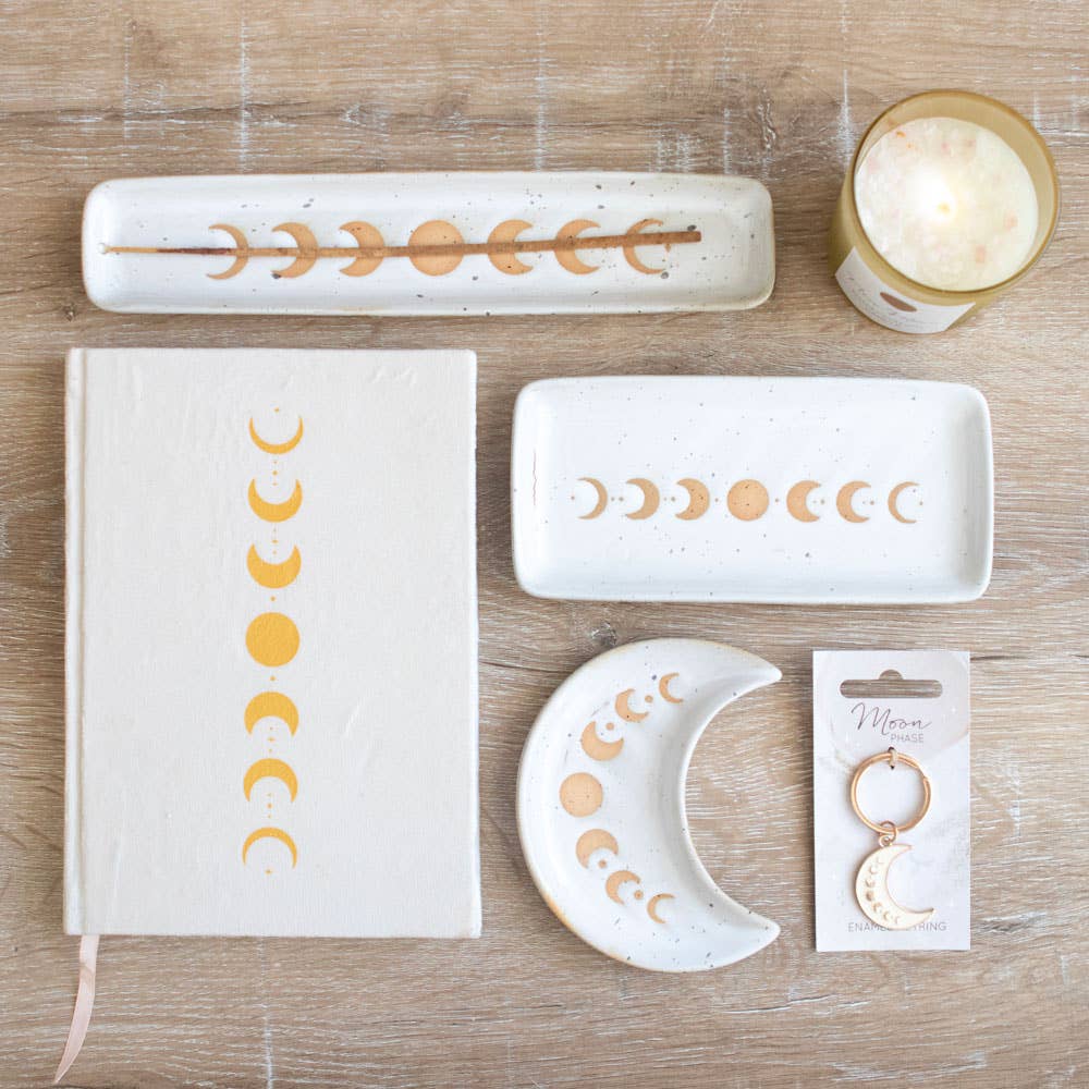 Moon Phase Crescent emaille sleutelhanger