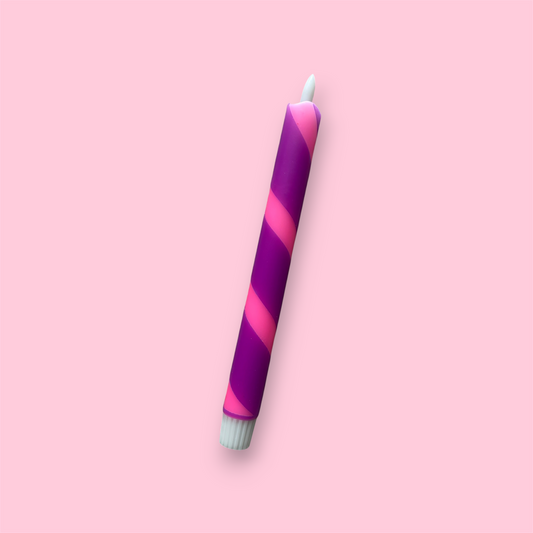 LED kaars swirl roze paars